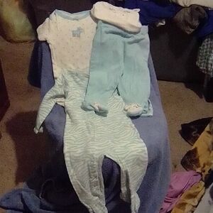 Carter's Blue and White Kids Pajama Set